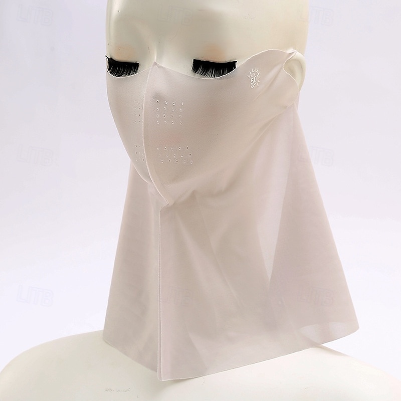 maschera di protezione solare per donna, maschera facciale traspirante in seta ghiacciata senza cuciture con protezione 3D per gli occhi, protezione completa contro la polvere &protezione solare per del 2025 a $4.99 –P3