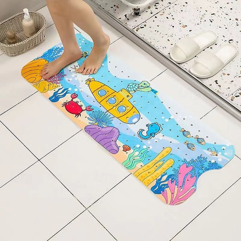 tapete de banho de bebê de desenho animado, tapete de banheira infantil antiderrapante para banho de criança, chuveiro antiderrapante, 40 pol. x 16 pol. com furos de drenagem e ventosas lavável à de 2025 por $22.99 –P8