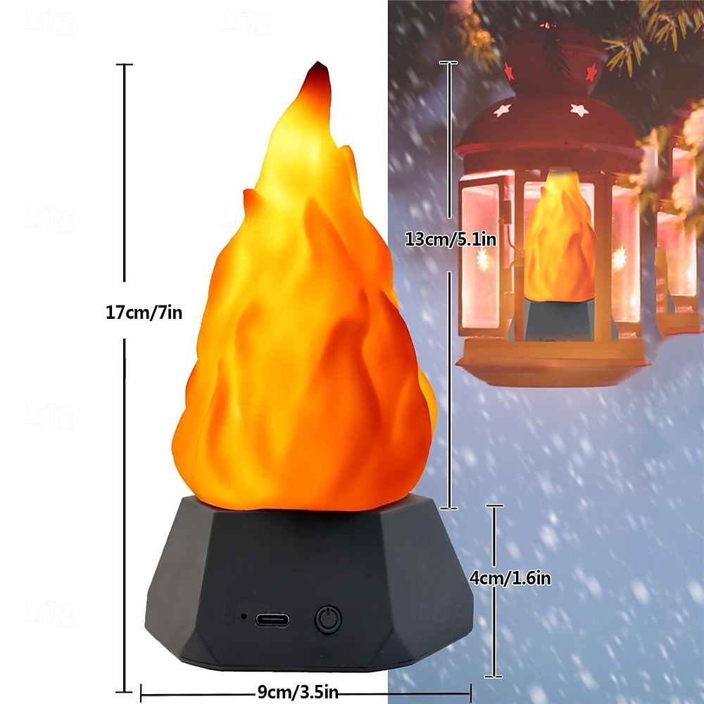 3d led atmosfera luce notturna campeggio esterno cortile paesaggio decorazione luce usb ricarica simulazione fiamma luce camera camera atmosfera luce 1 pz del 2025 a $31.99 –P1