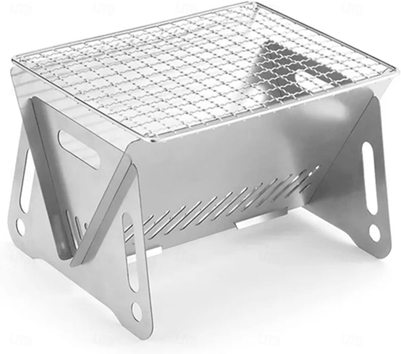 Barbecue pliant au charbon de bois, trous de ventilation faciles à installer en acier inoxydable, gril pliable pour les fêtes de 2025 ? GBP £10 –P6
