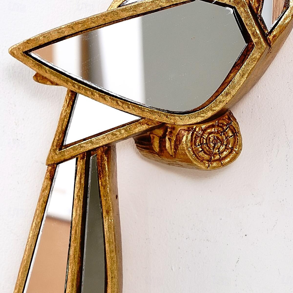decorazione da parete in resina dorata con passero e cavalletta, design con intarsi a specchio, ornamento unico da appendere per gli amanti degli uccelli, decorazione per la casa, le feste e lo zoo del 2025 a $19.99 –P6