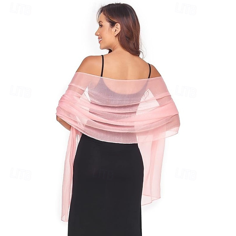 Damesomslag Elegant Mouwloos Polyester Bruiloftsomslagen Met Pure Kleur Voor Feest Lente zomer 2025 - $7.99 –P10