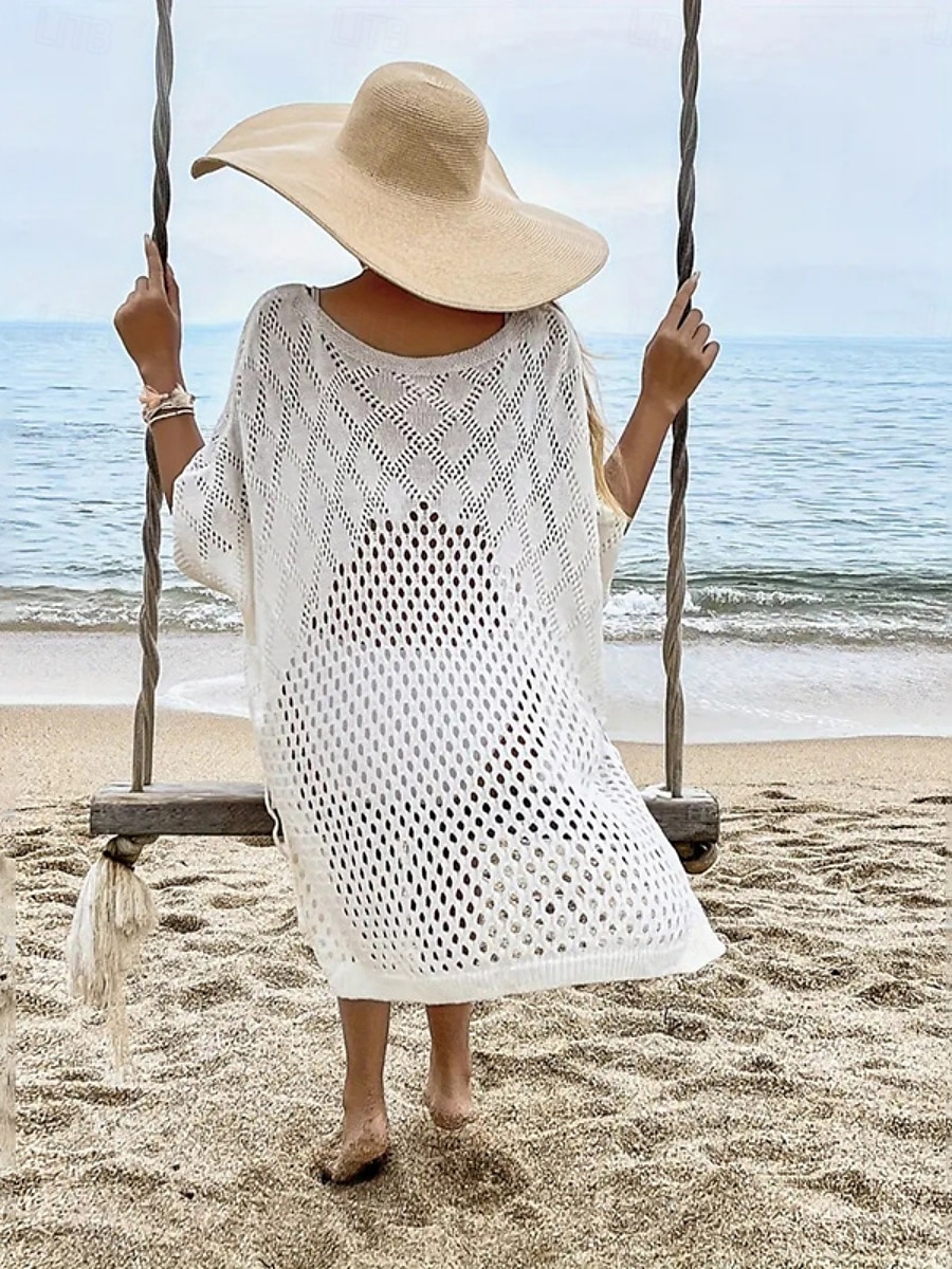 Mulheres Roupa de Banho Cobertura roupa de banho Com Corte Roupa de Praia Verão Tecido Decote em V-wire Manga Longa Fatos de banho de 2025 por $22.99 –P2