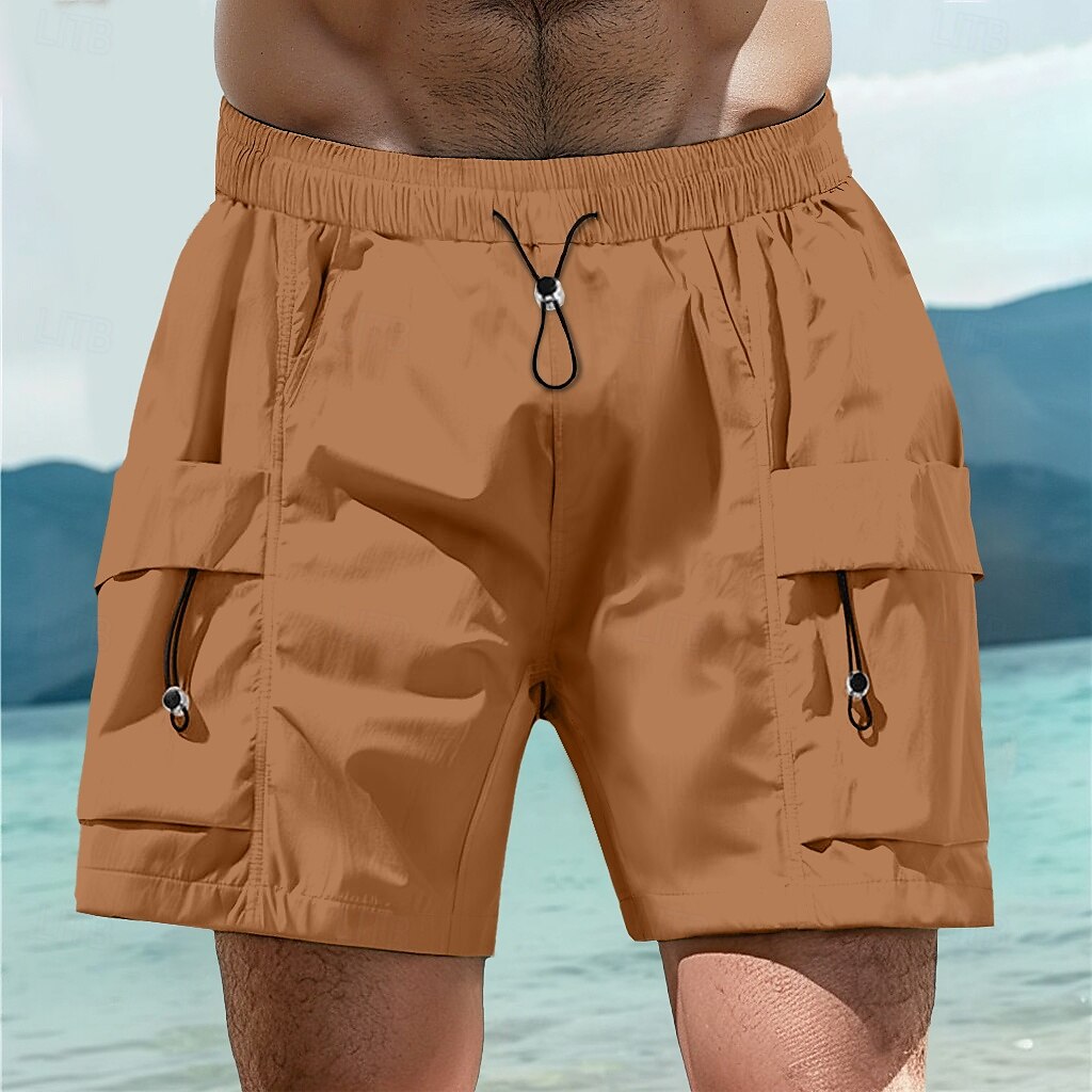 Hombre Pantalón Corto Cargo Pantalón corto Bermudas Pantalones cortos casuales Cintura elástica Multi bolsillo Pierna recta Plano Transpirable Dispersor de humedad Longitud de la rodilla Exterior 2025 - $20.99 –P8