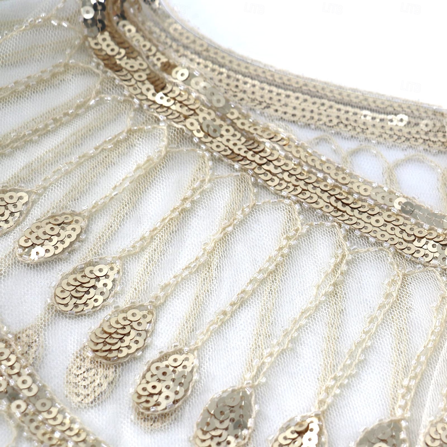 Rugido 20s 1920s Retro Antiguo Chales estilo flapper El gran Gatsby Chica de la aleta Lentejuelas Franja Disfraz Mujer Carnaval Fiesta de Noche Boda Mascarada Adulto Chal 2026 - $15.49 –P10