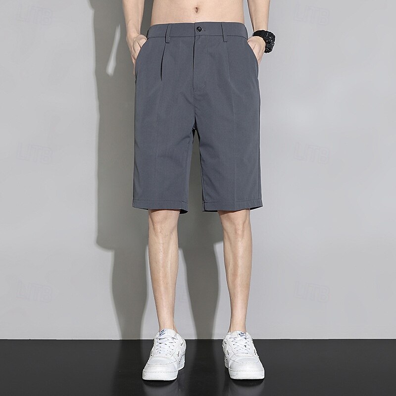 Per uomo Shorts Shorts eleganti Bermuda Pantaloncini casual Pieghettato Elastico in vita Gamba Dritta Semplice Comodità Senza ferro Lunghezza al ginocchio All'aperto Affari Quotidiano Moda Streetwear del 2025 a $16.49 –P5