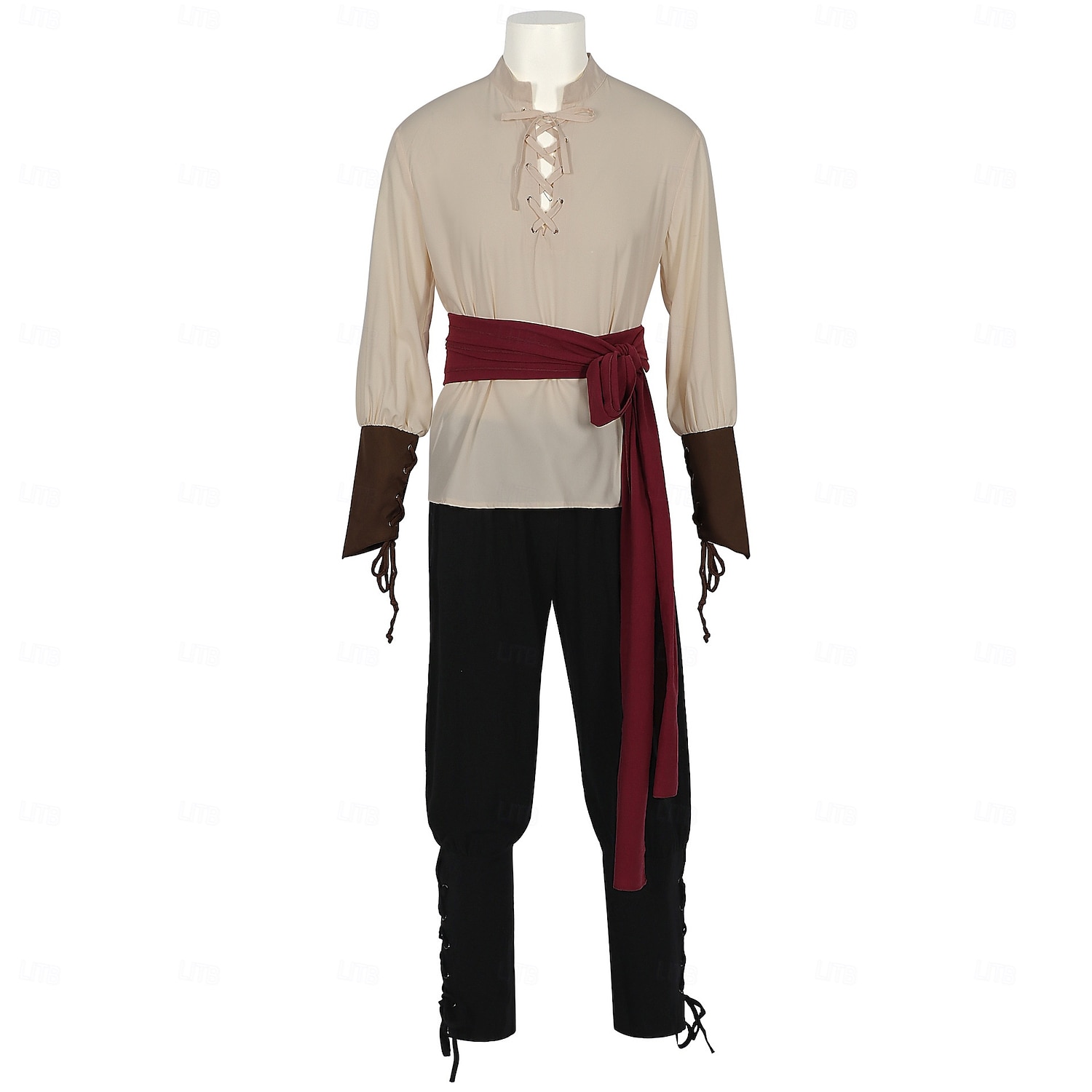 Retro Středověké Renesanční Cosplay kostým Úbory Semišová vesta Pirát Rytíř Šňůrky Maškarní kostým Pánské Pirát předvečer Všech svatých Karneval Plesová maškaráda Karneval LARP Ren Faire Dospělé 2025 - $80.99 –P15