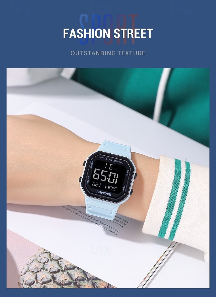 SKMEI Ins Wind Square Multi functional Waterproof Electronic Watch for Male and Female Students 2025 - $28.99 –P6