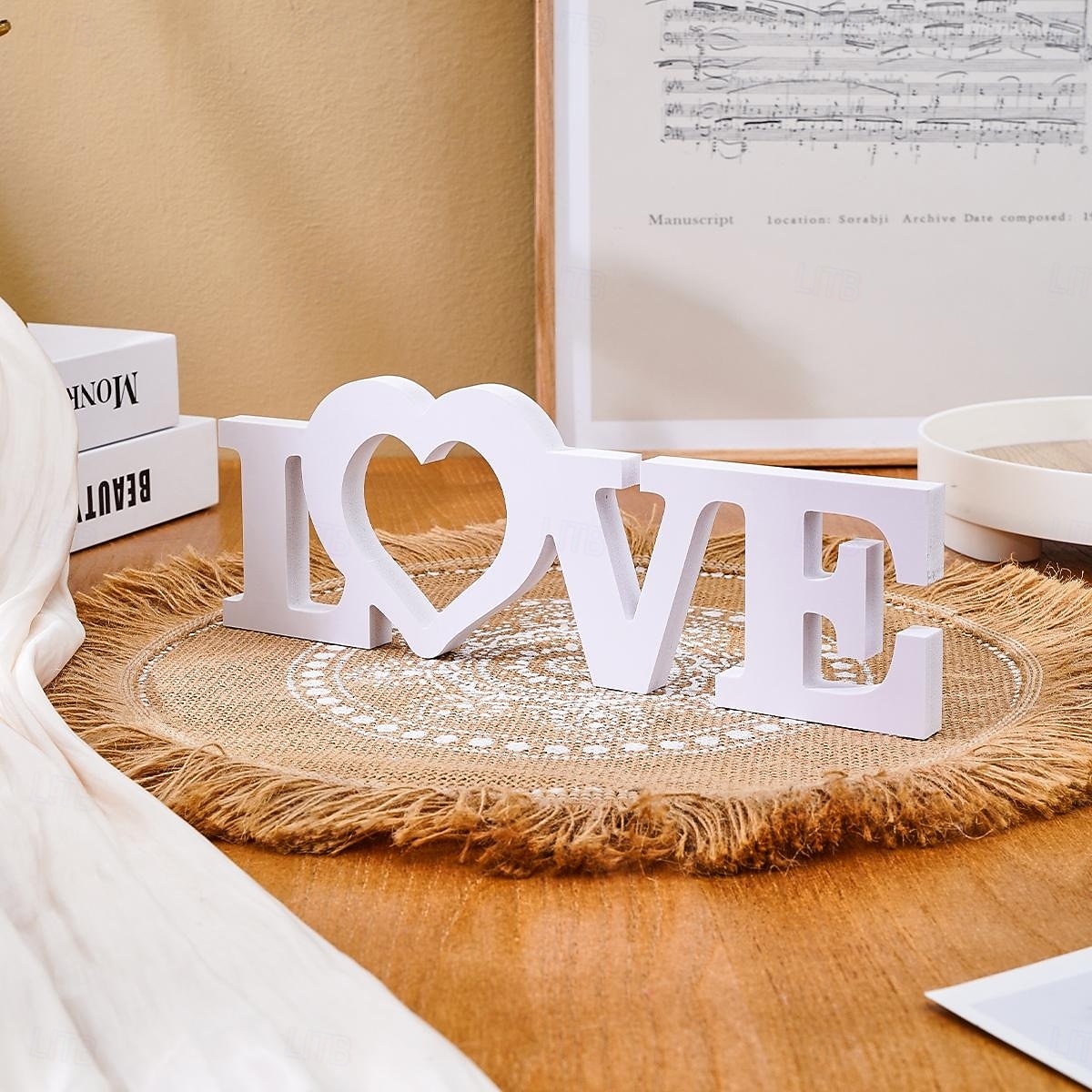 Белая буква «любовь» для украшения стола, отдельно стоящая вывеска из ПВХ, романтическое украшение на день святого Валентина, свадьбу, годовщину, теплое украшение для рабочего стола в помещении для 2026 - $9.99 –P9