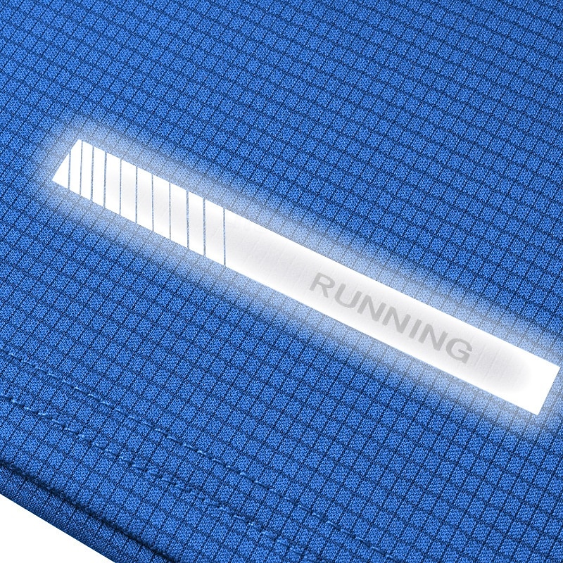 Herren T-Shirt Kurzarmshirt Kurzarm Rundhalsausschnitt Frühling & Herbst Einfarbig Mode Designer Schnelltrocknend reflektierende Streifen Urlaub Straße Ausgehen Blau Marineblau Schwarz Top T-Shirt 2026 - $16.49 –P4