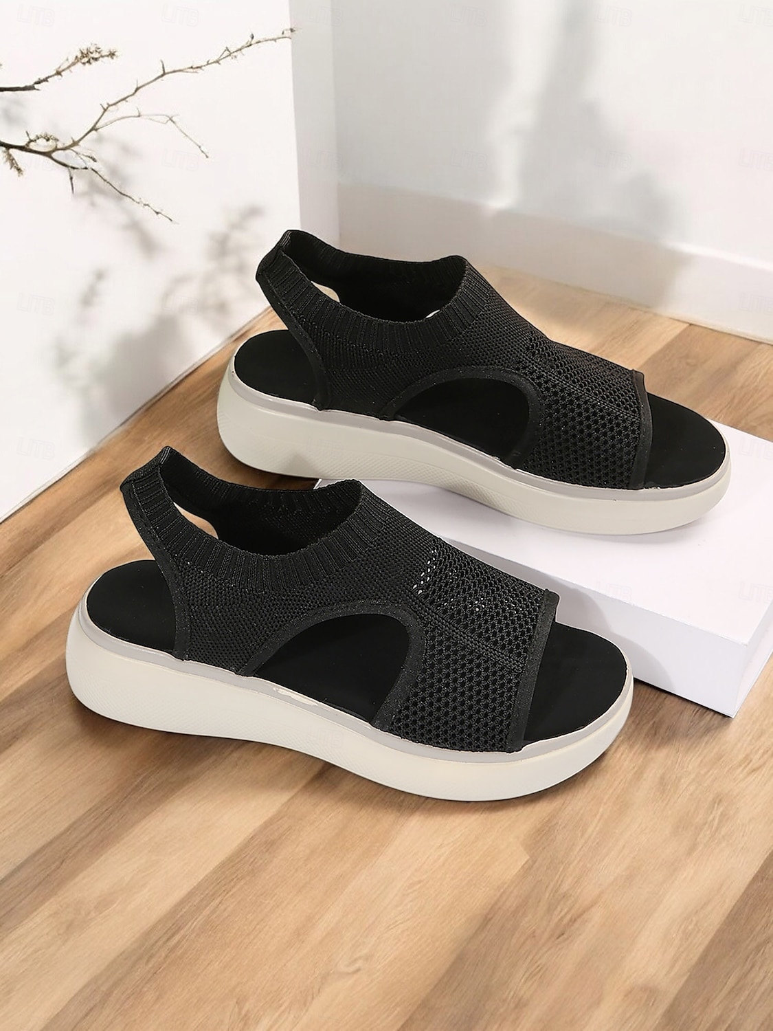 Women's Breathable Knit Slip-On Platform Sandals – Casual Open-Toe Comfort Footwear for Summer walking, Casual Outings and Travel 2025 - $19.99 –P5