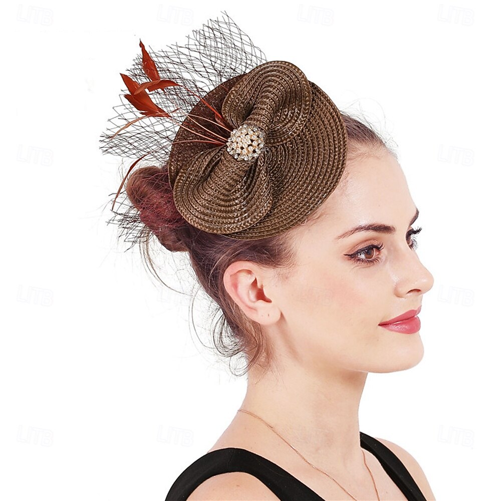 Helm Veren Bruiloft Avond Feest Elegant Bruiloft Met Veer Helm Hoofddeksels 2025 - $30.99 –P2
