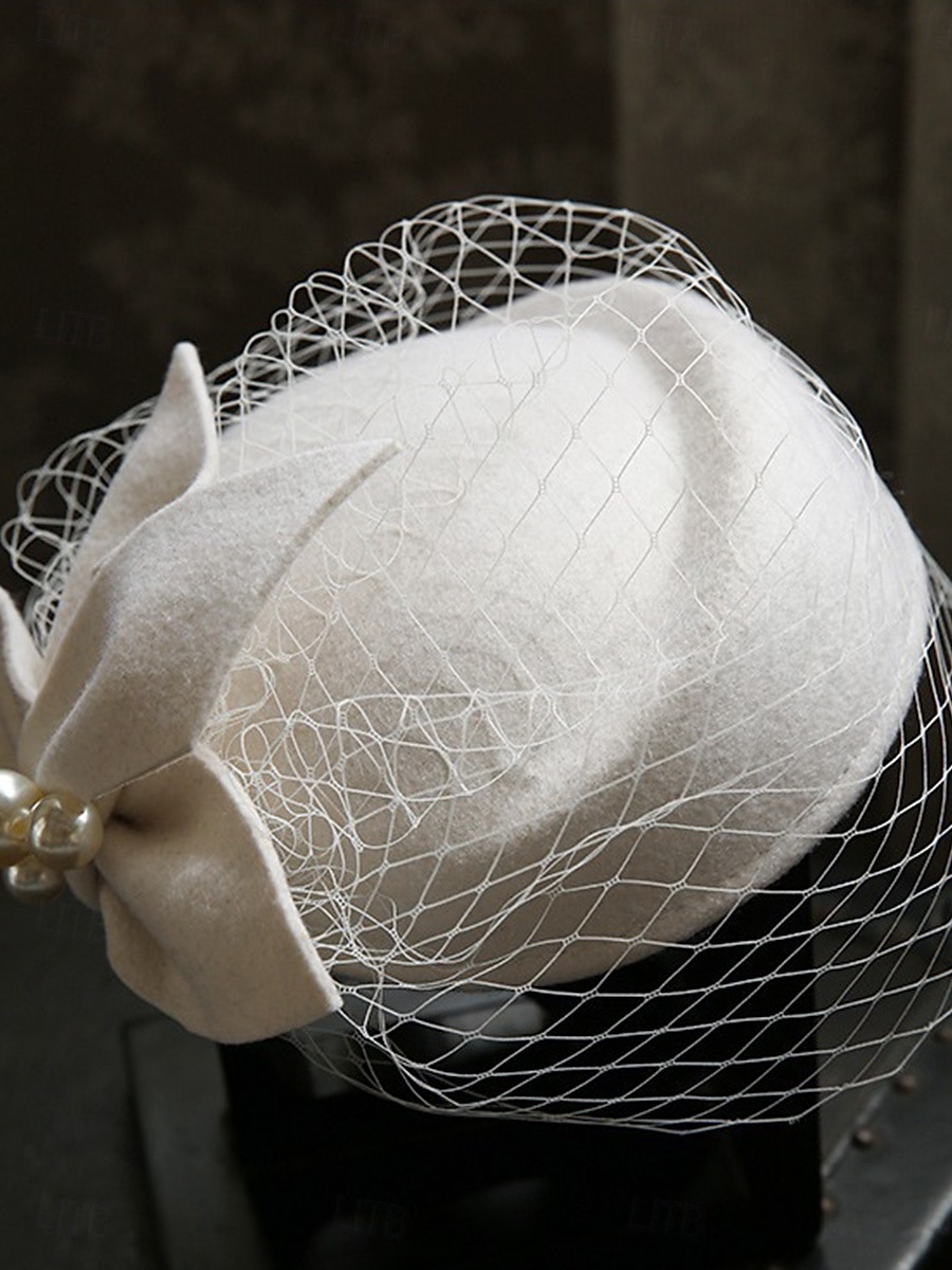 Chapeaux Tulle Tissu en Coton Chapeau melon / cloche Mariage Élégant ancien Avec Nœud Casque Couvre-chef de 2025 ? $48.99 –P2