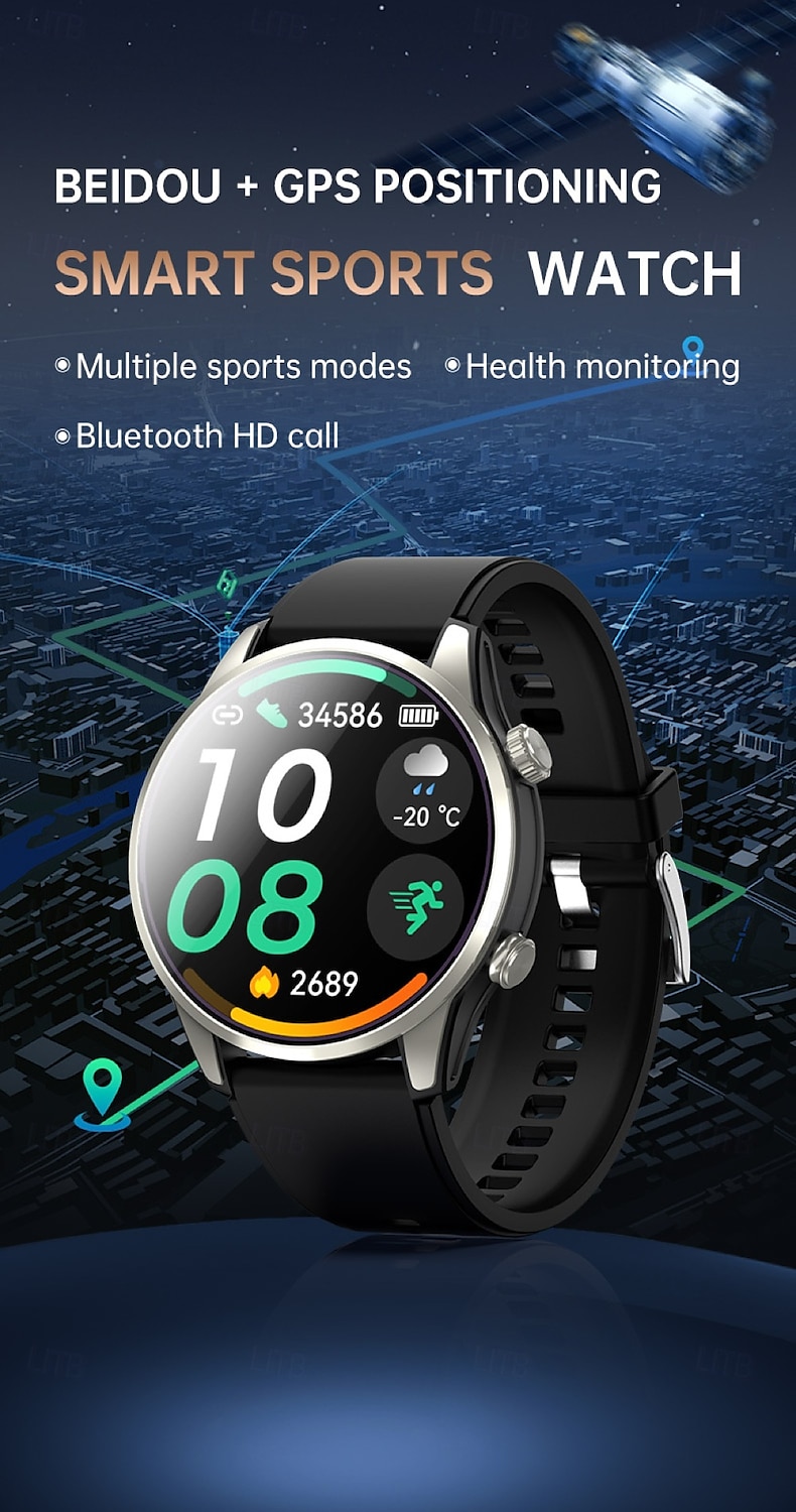 696 G100 Умные часы 1.43 дюймовый Смарт Часы Bluetooth Педометр Напоминание о звонке Датчик для отслеживания сна Совместим с Android iOS Мужчины Хендс-фри звонки Напоминание о сообщении IPX-0 2025 - $78.99 –P1