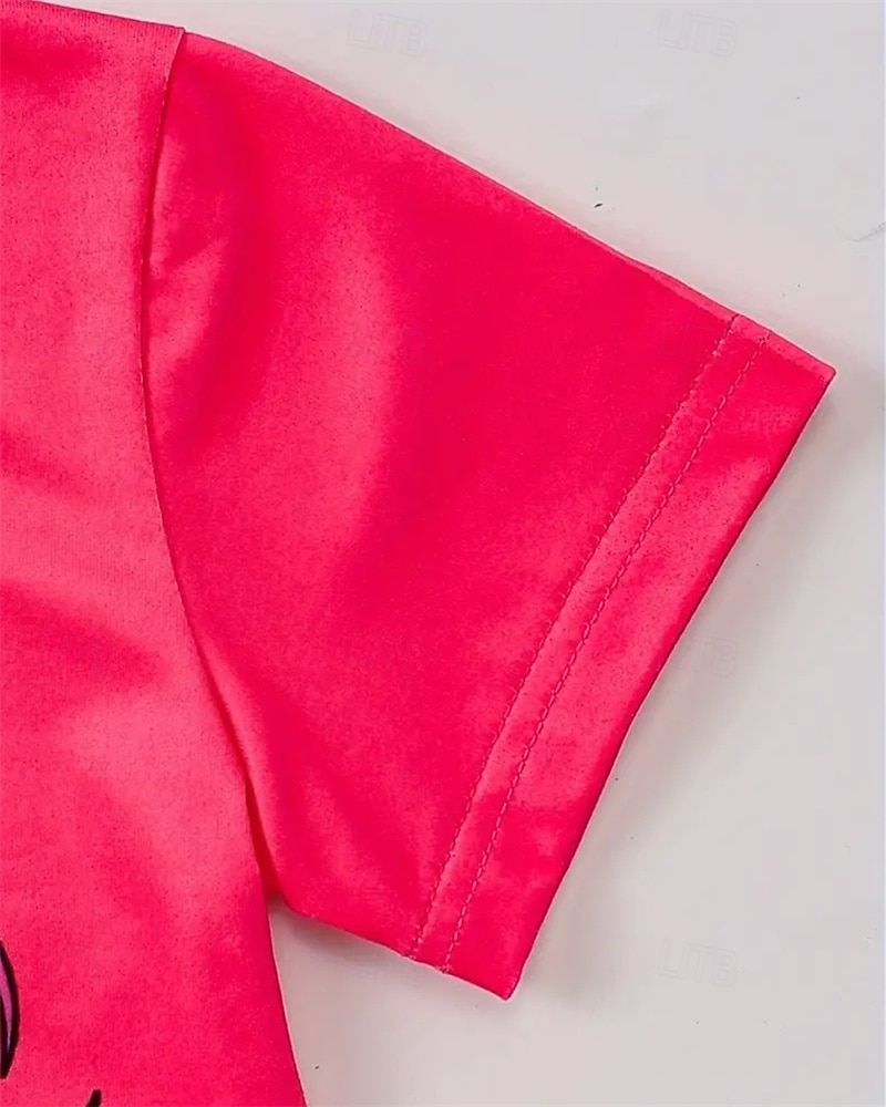 Tyttöjen 3D Yksisarvinen Pyjama-setit Tee & Pants Pyjama-setit Lyhythihainen 3D-tulostus Kesä Kevät Aktiivinen Perus Lapset 4 vuotta + Tiukka pyöreä kaula-aukko Koti Päivittäin Normaali 2025 - $17.99 –P5