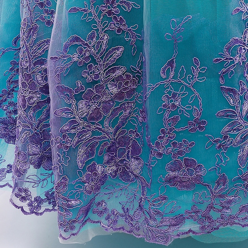 Děti Dívčí Šaty Cosplay šaty Princeznovské šaty Barevné bloky Květiny Bez rukávů Výkon Párty Cosplay kostýmy Síťka Slátanina Rozkošný Kostým Sladký Polyester Krajka Midi Šaty na párty Léto Jaro 4 2025 - $39.99 –P6