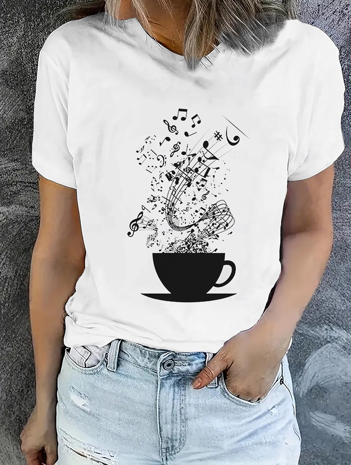 Mulheres Camiseta Tops de verão Imprimir Gráfico Música Clássico Casual Manga Curta Gola Redonda Tops curtos Diário Final de semana Arco-íris Verão Primavera Outono de 2026 por $19.49 –P1