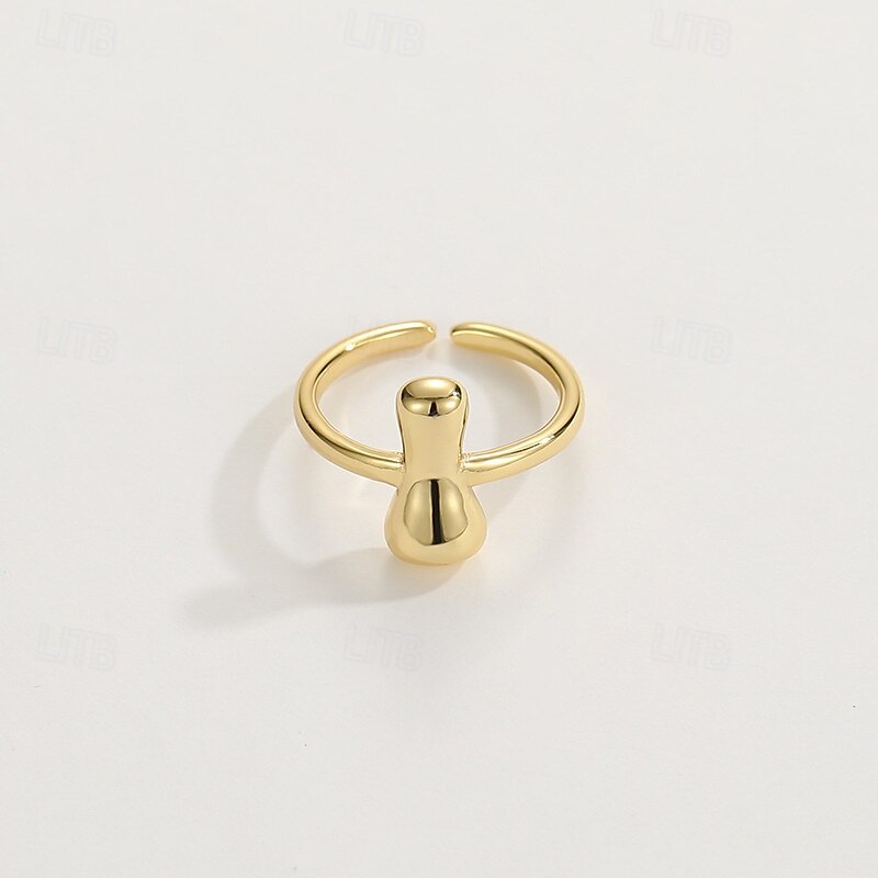 anello con lettera personalizzata, regalo per la mamma, anello con alfabeto regolabile placcato oro 18k, finitura liscia, anello iniziale a fascia aperta, gioielli eleganti per le donne del 2025 a $4.99 –P18