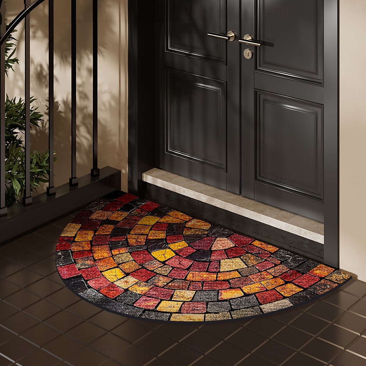 Cobblestone Semi-round Doormat Kitchen Mat Floor Mat Non-Slip Area Rug Oil Proof Rug Indoor Outdoor Mat Bedroom Decor Bathroom Mat Entrance Rug Spring Summer 2025 - $12.49 –P8