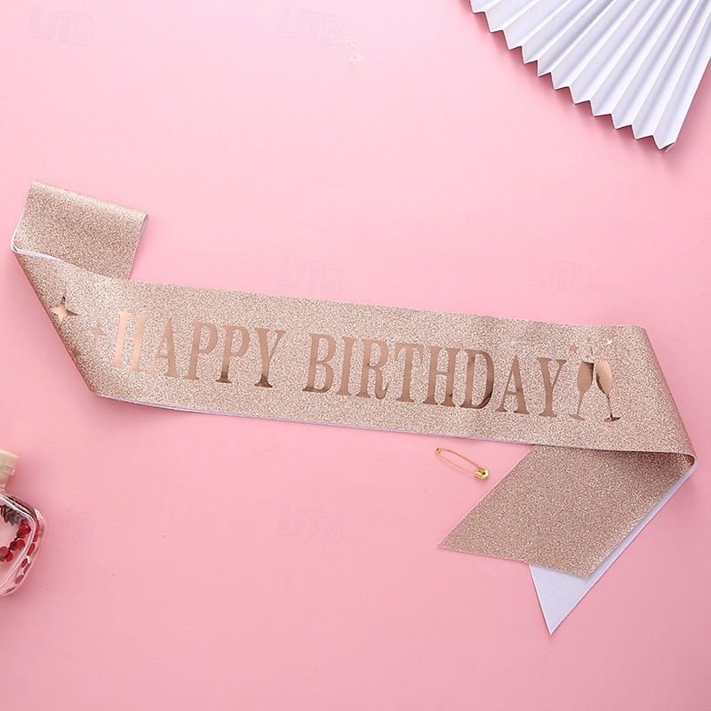 Birthday Party Girl and Women Elegant Decorations 2-Piece Set Headband and Sash with 'Happy Birthday' - Available in Multiple Color Combo 2025 - $10.99 –P10