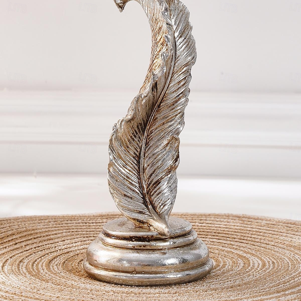 vintage antikk sølvfjær lysestake – rustikk harpiks konisk lysestaker for hjem, bryllup, fest og spisebordsdekorasjon 2025 - $14.49 –P5