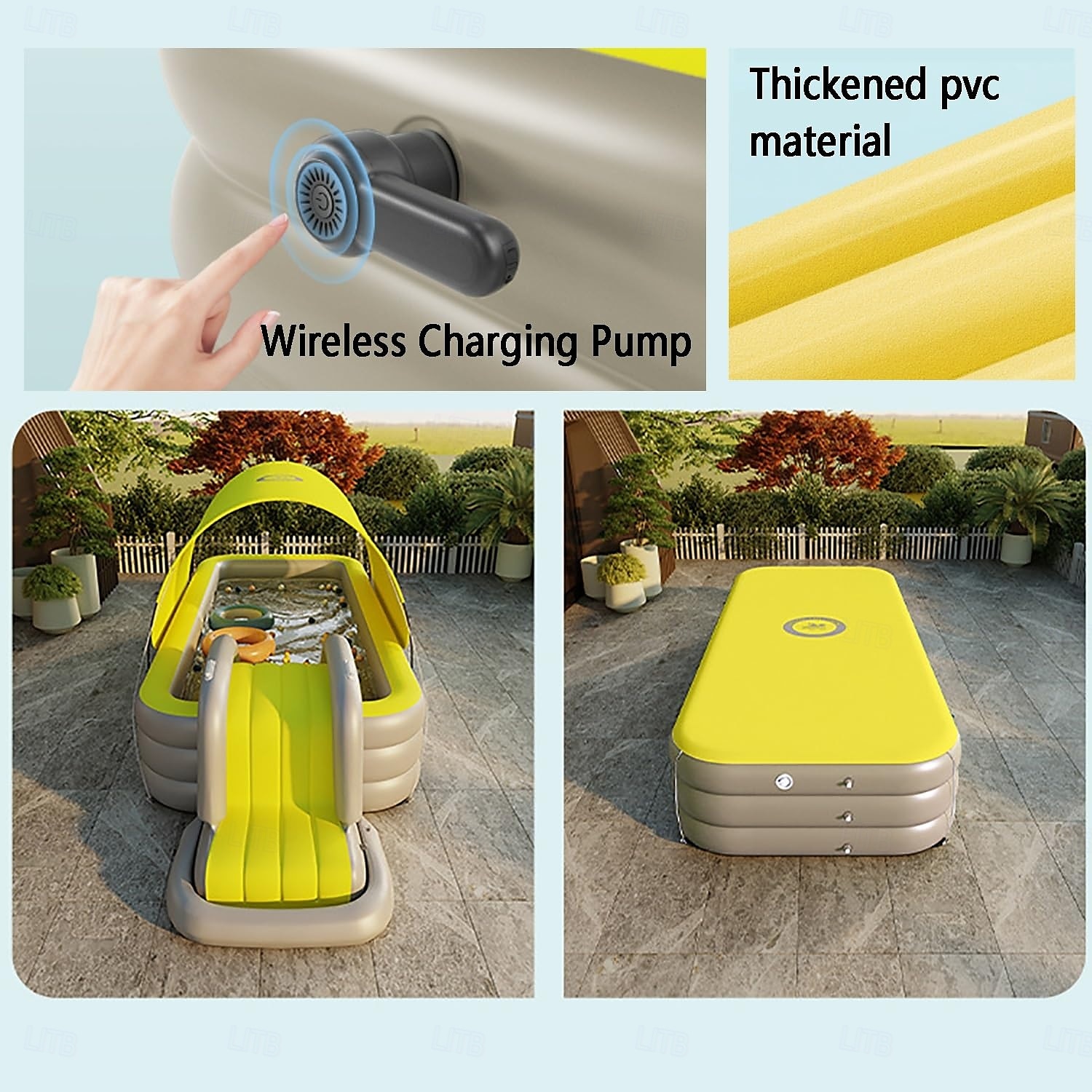 Inflatable Pool for Kids and Adults With slide and sunshade,Full-Sized Inflatable Kiddie Pools,Above Ground Pools for Family, Backyard, Garden, Lawn, Outdoor ( Paddling Pool/ Kiddie Pool) 2025 - $154.99 –P2