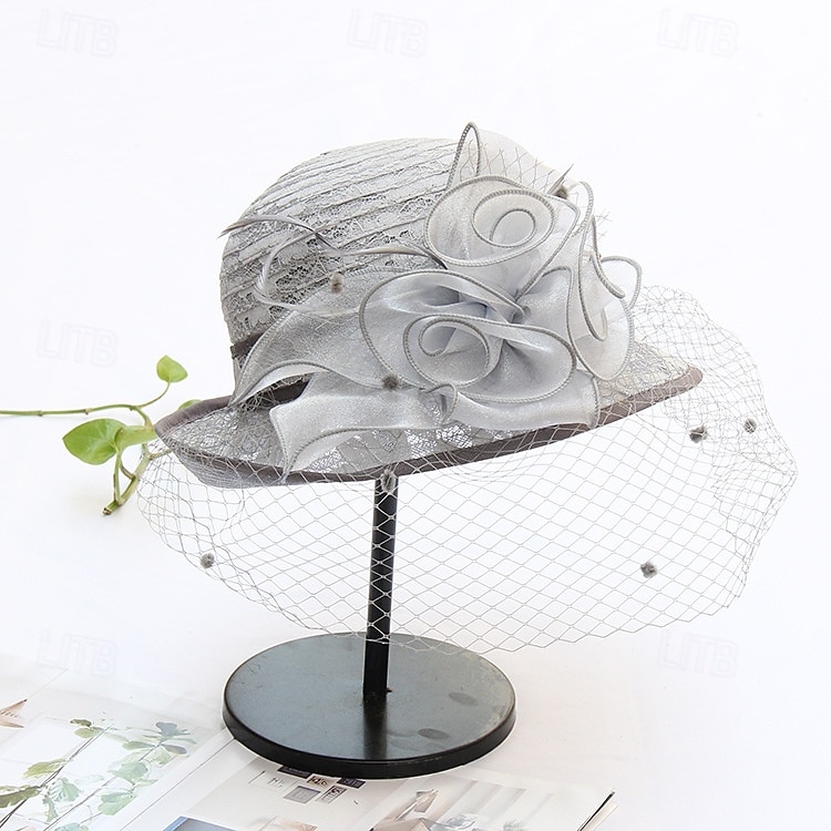 Vlasové ozdoby Organza Svatební Večerní oslava Elegantní Svatba S Tyl Přílba Pokrývky Hlavy 2025 - $25.99 -P5