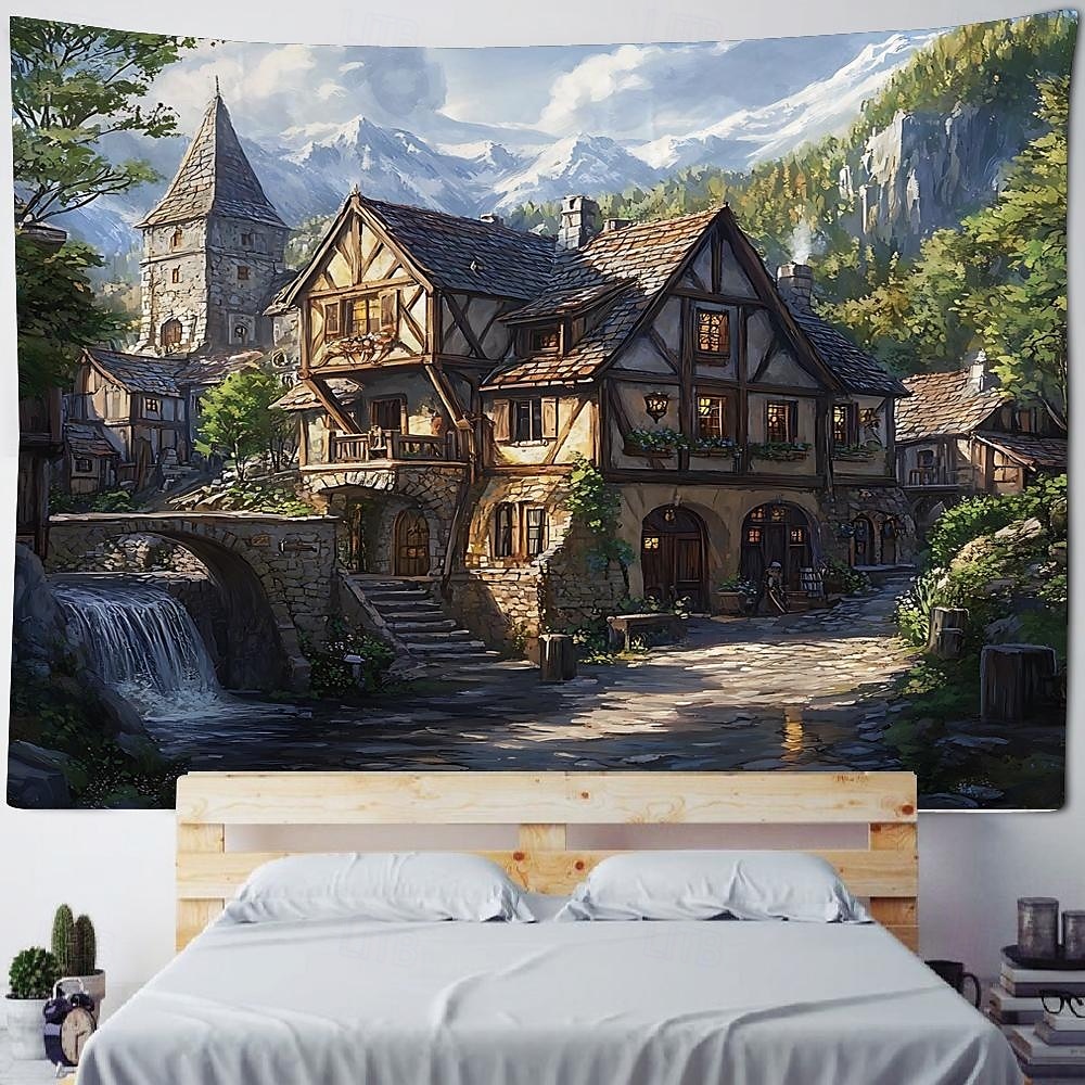 Planta flor casa paisaje colgante tapiz arte de pared gran tapiz mural decoración fotografía telón de fondo manta cortina hogar dormitorio sala de estar decoración 2025 - GBP £8.99 –P5