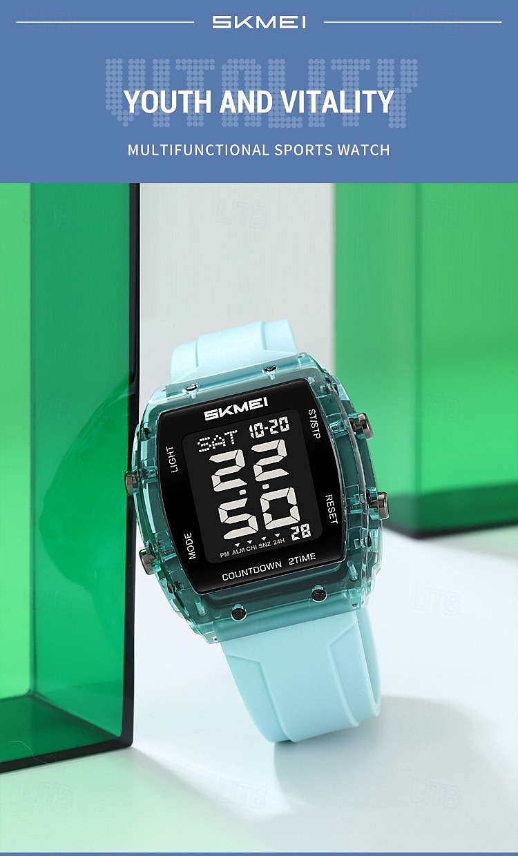 SKMEI 2409 Waterproof Electronic Watch Luxury Outdoor Countdown Stopwatch Digital Wristwatch For Man Women Calendar Led Light Silicone Watch 2025 - $31.99 –P5