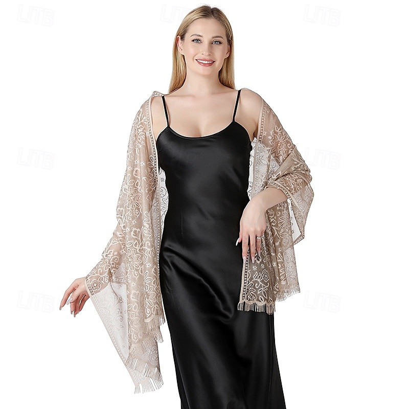 Women's Wrap Elegant Sleeveless Polyester Wedding Wraps With Tassel For Party Spring & Summer 2025 - $13.99 –P17