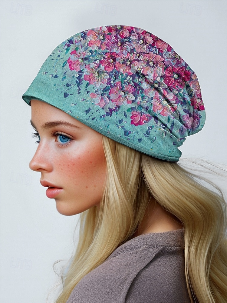 gorro leve e respirável para mulheres – boné folgado com estampa floral, chapéu elástico macio, pode ser usado como polaina de pescoço para uso casual, ao ar livre e quimio de 2025 por $11.99 –P2