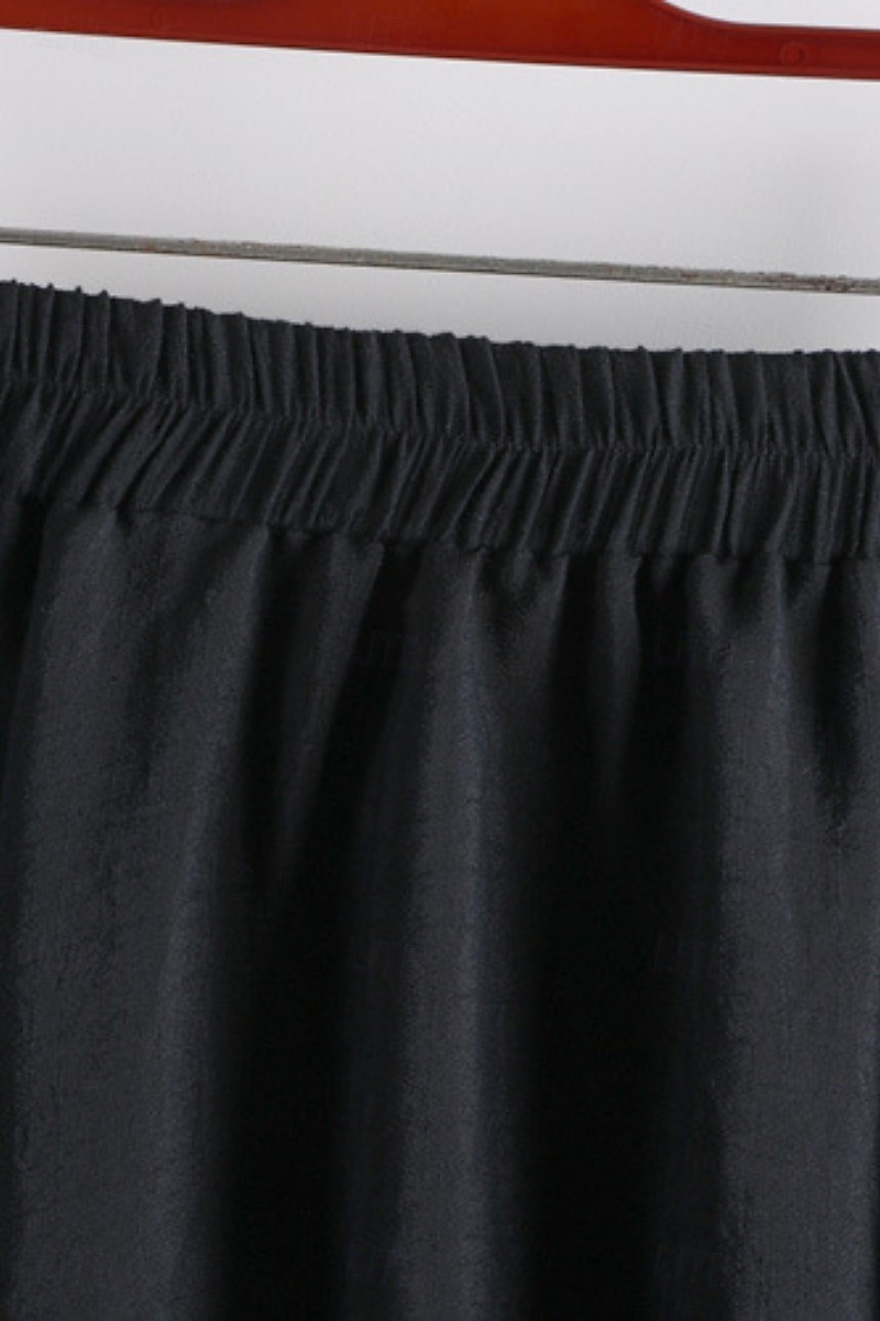 Femmes Jupe Évasé Mode Maxi Taille Basse Jupes Uni Froncé Micro-Élastique Vacances Rue Noir Blanche Rose Claire Bleu Été Coton de 2025 ? $23.99 –P5