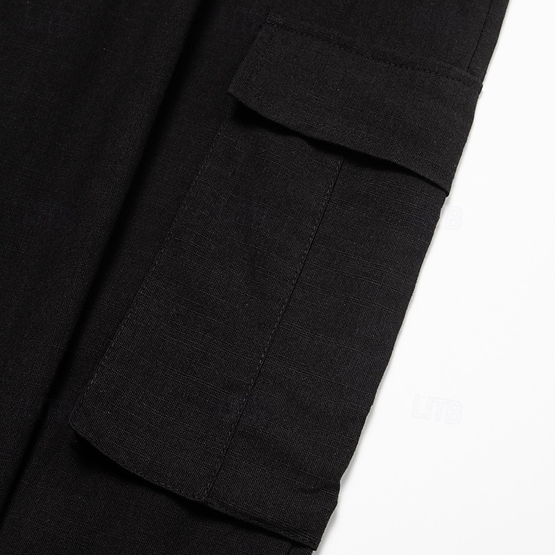 Homens Calças Cargo Calças de linho Calças Calça verão Calças de praia Com Cordão Cintura elástica Bolso multi Tecido Conforto Respirável Mimolet Casual Diário Feriado Moda Estilo Clássico Preto de 2025 por $23.99 –P7