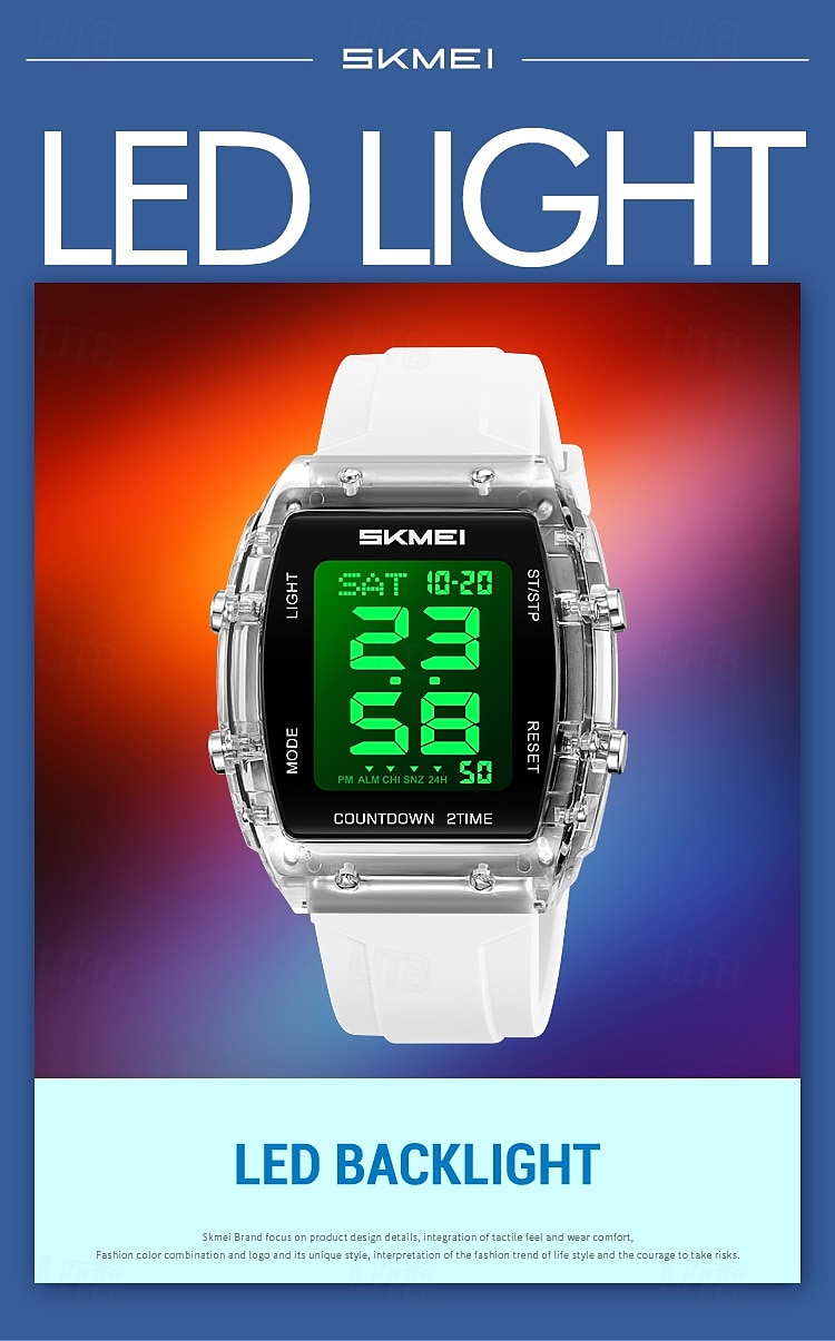 SKMEI 2409 Waterproof Electronic Watch Luxury Outdoor Countdown Stopwatch Digital Wristwatch For Man Women Calendar Led Light Silicone Watch 2025 - $31.99 –P8
