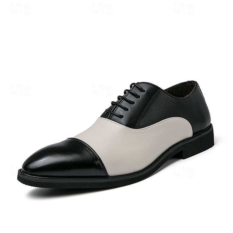 chaussures habillées bicolores pour hommes en bronze et crème avec design à lacets, embout élégant pour des événements formels élégants de 2025 ? $42.99 –P2