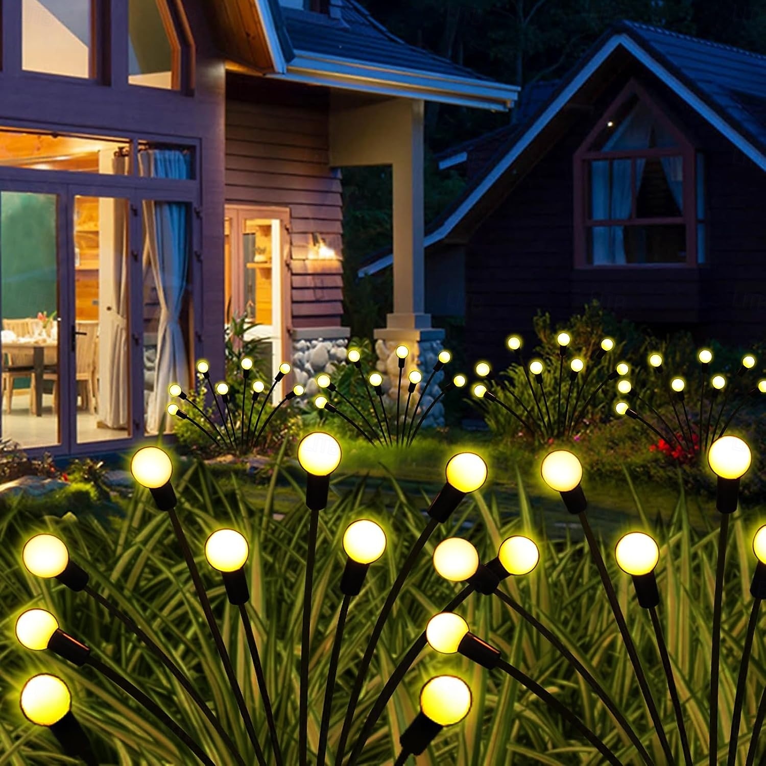 2025年 6個 4個 2個 1W LEDソーラーライト LEDフラッドライト 通路ライト &ランタン ソーラーパワー 2モード 装飾 温白色 3V 屋外照明 中庭 庭 10LEDビーズ クリスマス ハロウィン  コレクション – $22.99 –P2