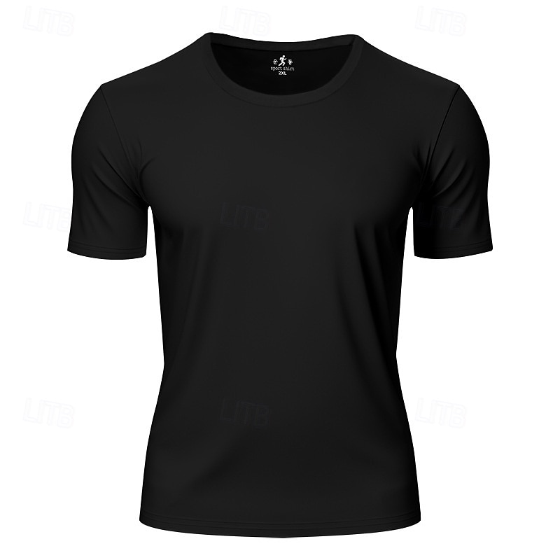Men's Tee Short Sleeve Shirt Tee Top Short Sleeve Crewneck Spring &  Fall Solid / Plain Color Fashion Designer Quick Dry Vacation Street Going out Black White Red Top Tee for Men 2025 - $11.99 –P10