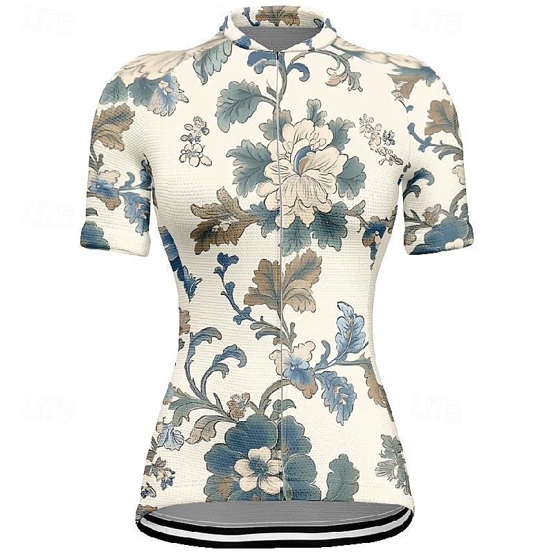 Mujer Maillot de Ciclismo Flor Manga Corta Bicicleta Camiseta Maillot con 3 bolsillos traseros MTB Bicicleta Montaña Secado rápido Diseño Anatómico Capilaridad Transpirable Deportes Amarillo Rosa Azul 2026 - $23.99 –P9