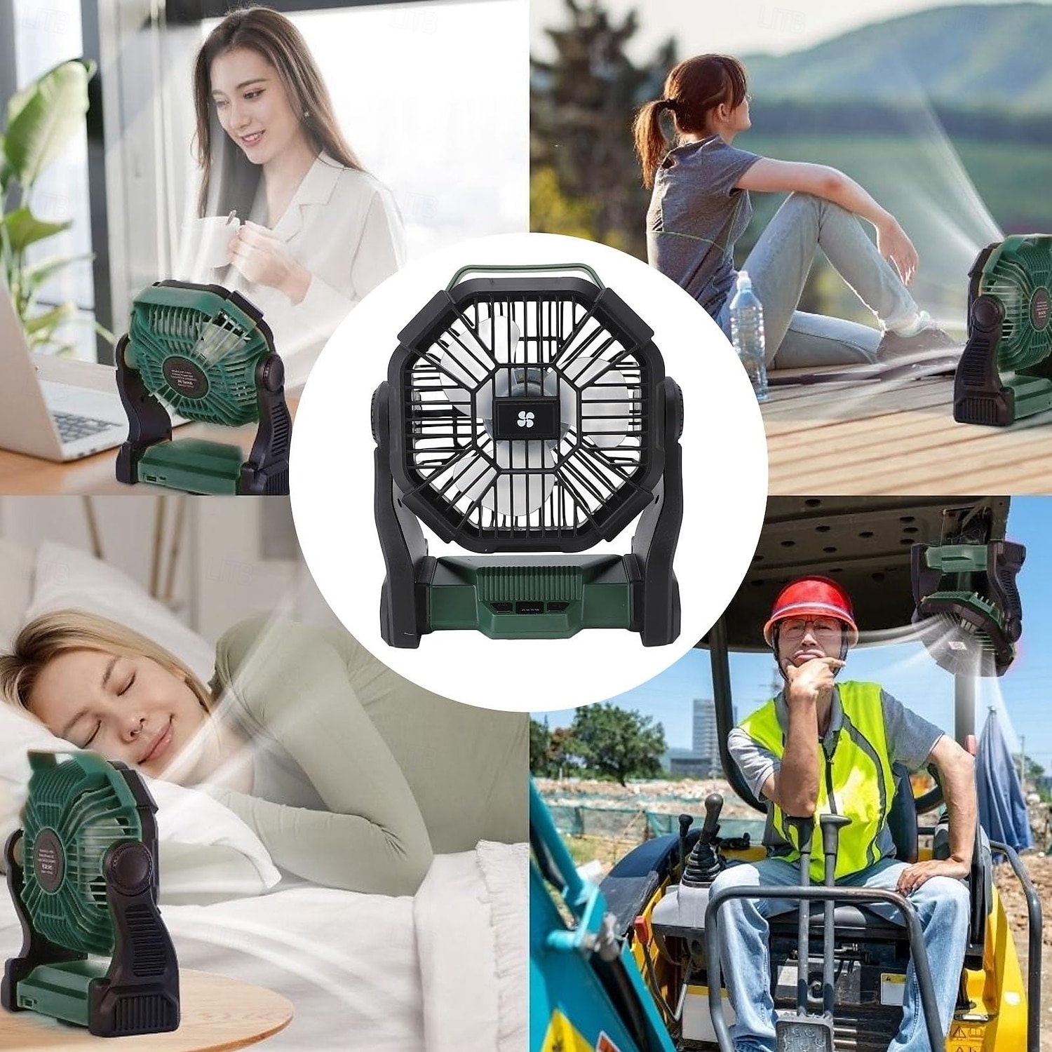 1 luce portatile da campeggio per esterni, ventilatore per esterni, power bank di emergenza, ventilatore con ricarica USB, batteria a lunga durata, tre livelli di oscuramento, quattro livelli di velocità del vento del 2025 a $49.99 –P2