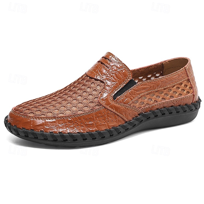 ανδρικά slip-on loafers με μοτίβο κροκόδειλου - κομψά επαγγελματικά & casual παπούτσια με ανάγλυφο σχέδιο από ψεύτικο δέρμα 2025 - $32.99 –P3