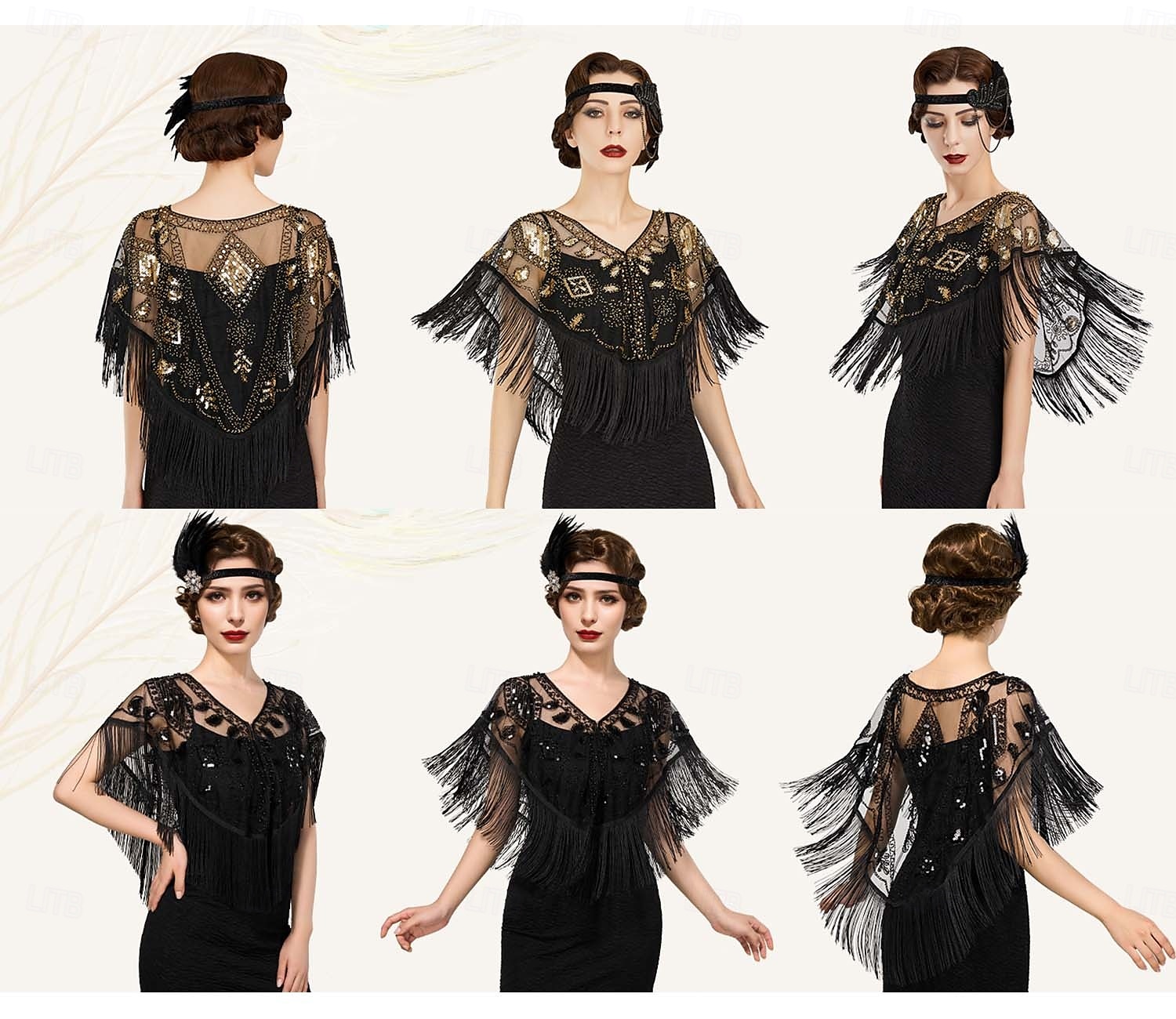 Retro Vintage Roaring 20s 1920s Scarf Wrap Shawls The Great Gatsby Flapper Girl Sequins Tassel Fringe Fancy Dress Women's Carnival Wedding Evening Party Masquerade Adults' Shawl 2025 - $22.99 –P1