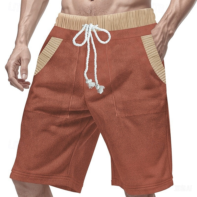 Herr Atletiska shorts Svett shorts Shorts Sommarshorts Ficka Snörning Elastisk midja Färgblock Komfort Andningsfunktion Kort Utomhus Sport Klassisk Ledigt Svart Blå 2025 - $20.99 –P2
