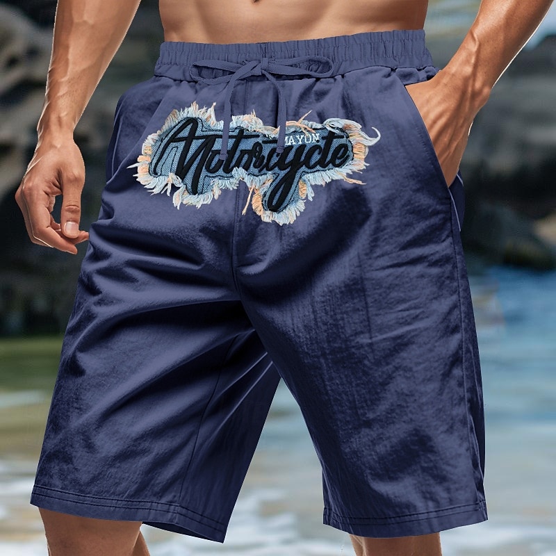 Per uomo Shorts Shorts di Lino Pantaloncini Estivi Shorts da Spiaggia Ricamato Coulisse Elastico in vita Semplice Comodità Traspirante Lunghezza al ginocchio All'aperto Quotidiano Spiaggia Moda del 2025 a $20.99 –P10