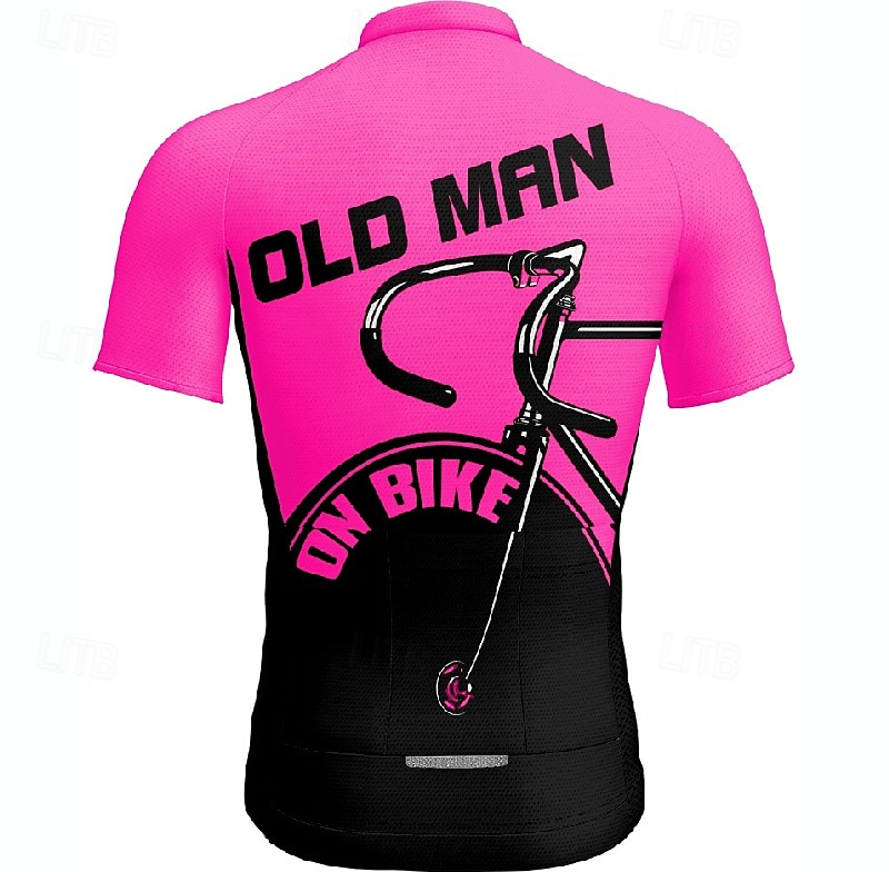 Voor heren Wielrenshirt Korte mouw Fietsen T-shirt Shirt met 3 achterzakken Bergracen Ademend Sneldrogend Anatomisch ontwerp Lampenkatoen Geel Rood Blauw Sport Kleding 2025 - $24.99 –P17