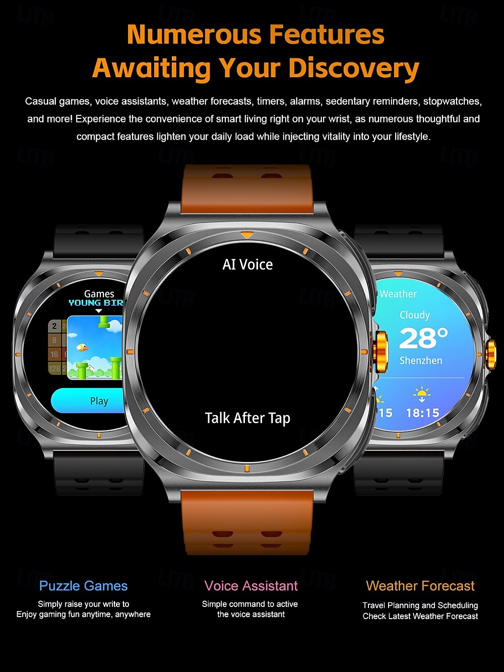 696 GT98 Smart Watch 1.53 inch Smartwatch Fitness Running Watch Bluetooth Pedometer Call Reminder Sleep Tracker Compatible with Android iOS Women Men Hands-Free Calls Message Reminder IPX-0 46mm 2025 - $93.99 –P19