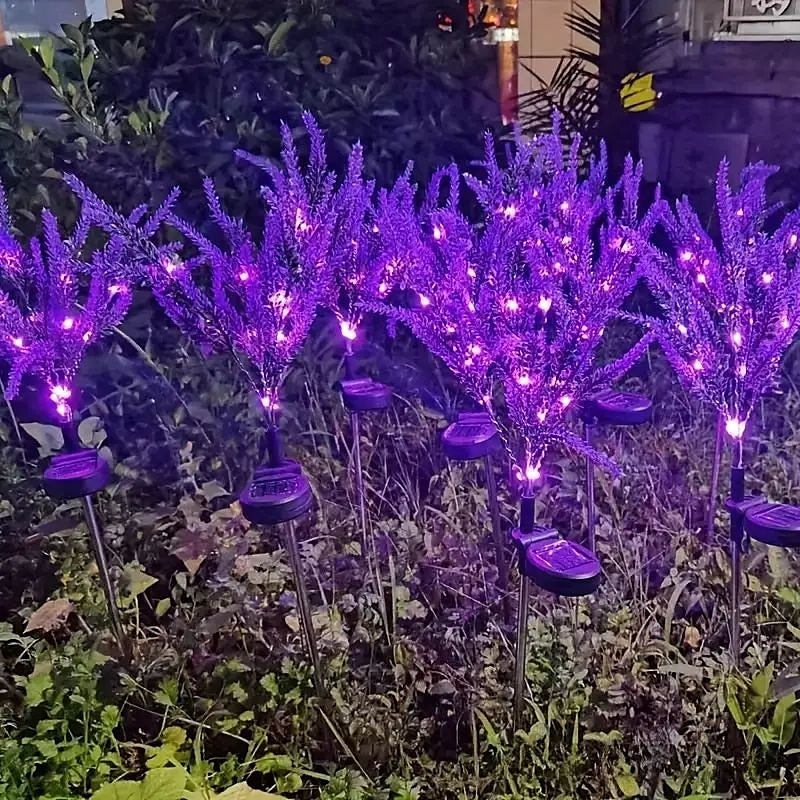 2 Pcs LED Solar Outdoor Lights Garden Light Lavender Simulation Plant Patio Lights Wedding Holiday Garden Walkway Villa Yard Landscape Atmosphere Lawn Light 2025 - $29.99 –P6