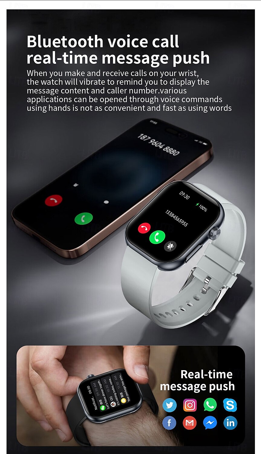 iMosi ET587 Smart Watch 1.96 inch Smartwatch Fitness Running Watch Bluetooth ECG+PPG Temperature Monitoring Pedometer Compatible with Android iOS Women Men Hands-Free Calls Waterproof Media Control 2025 - $72.99 –P11