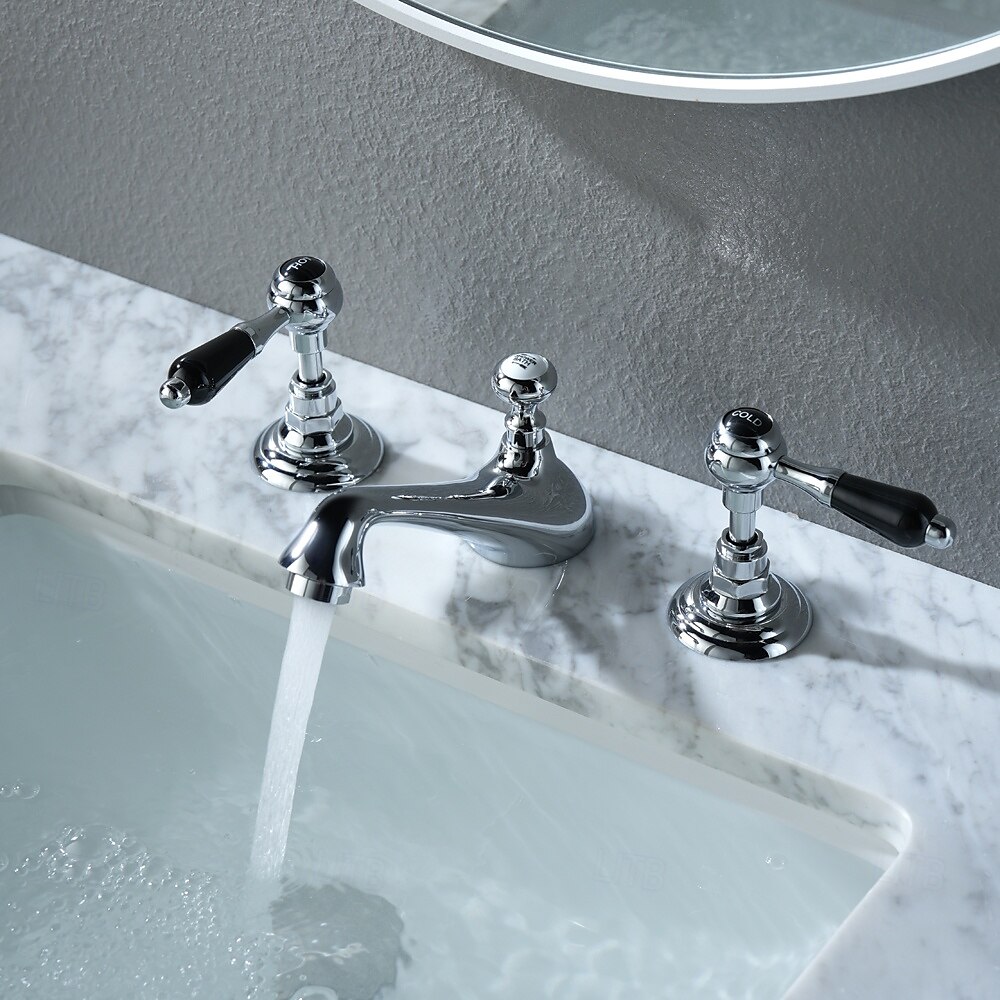 Robinet lavabo - Séparé Plaqué Diffusion large Deux poignées trois trousBath Taps de 2025 ? $210.59 –P4