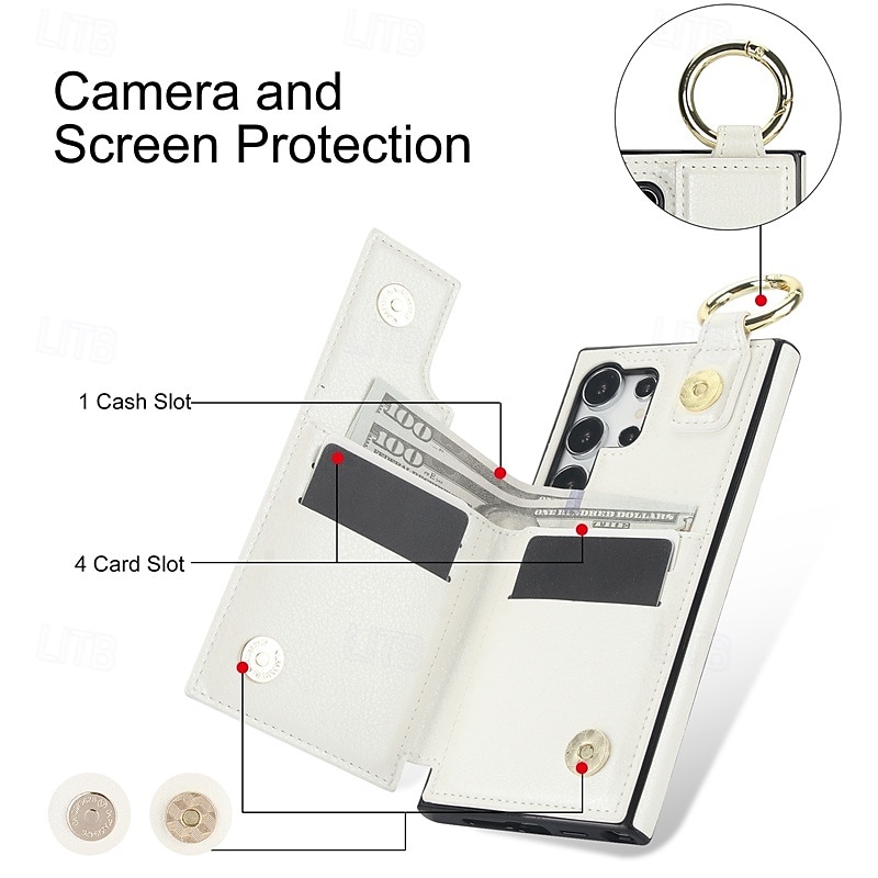 Phone Case For Samsung Galaxy S24 Ultra Plus S24 FE S23 S22 S21 S20 Ultra Plus FE A55 A35 A25 A15 5G A14 A54 A73 A53 A12 A13 Back Cover with Stand Holder Magnetic Zipper Retro TPU PU Leather 2025 - $24.99 –P2