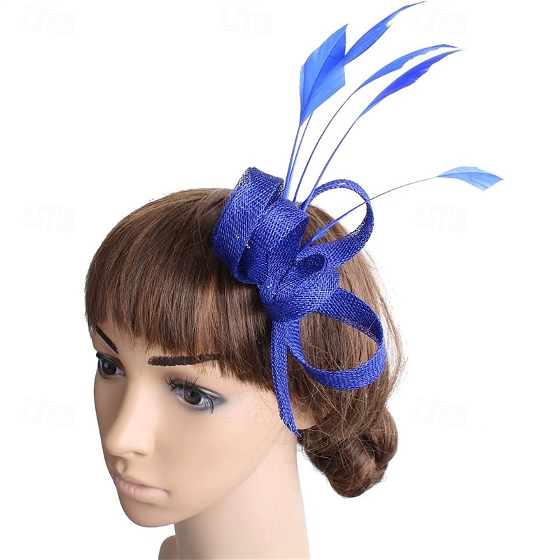 Kopfstück Federn Sinamay Hochzeit Abendgesellschaft Elegant Hochzeit Mit Feder Kopfschmuck Kopfbedeckung 2025 - $16.49 –P6